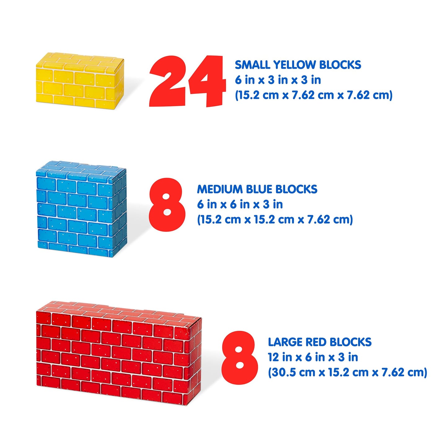 Melissa & Doug Jumbo Cardboard Blocks Building Set (40 pc) - Lightweight Building Toys and