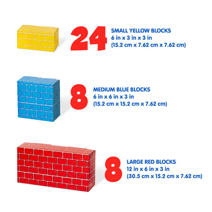 Melissa & Doug Jumbo Cardboard Blocks Building Set (40 pc) - Lightweight Building Toys and