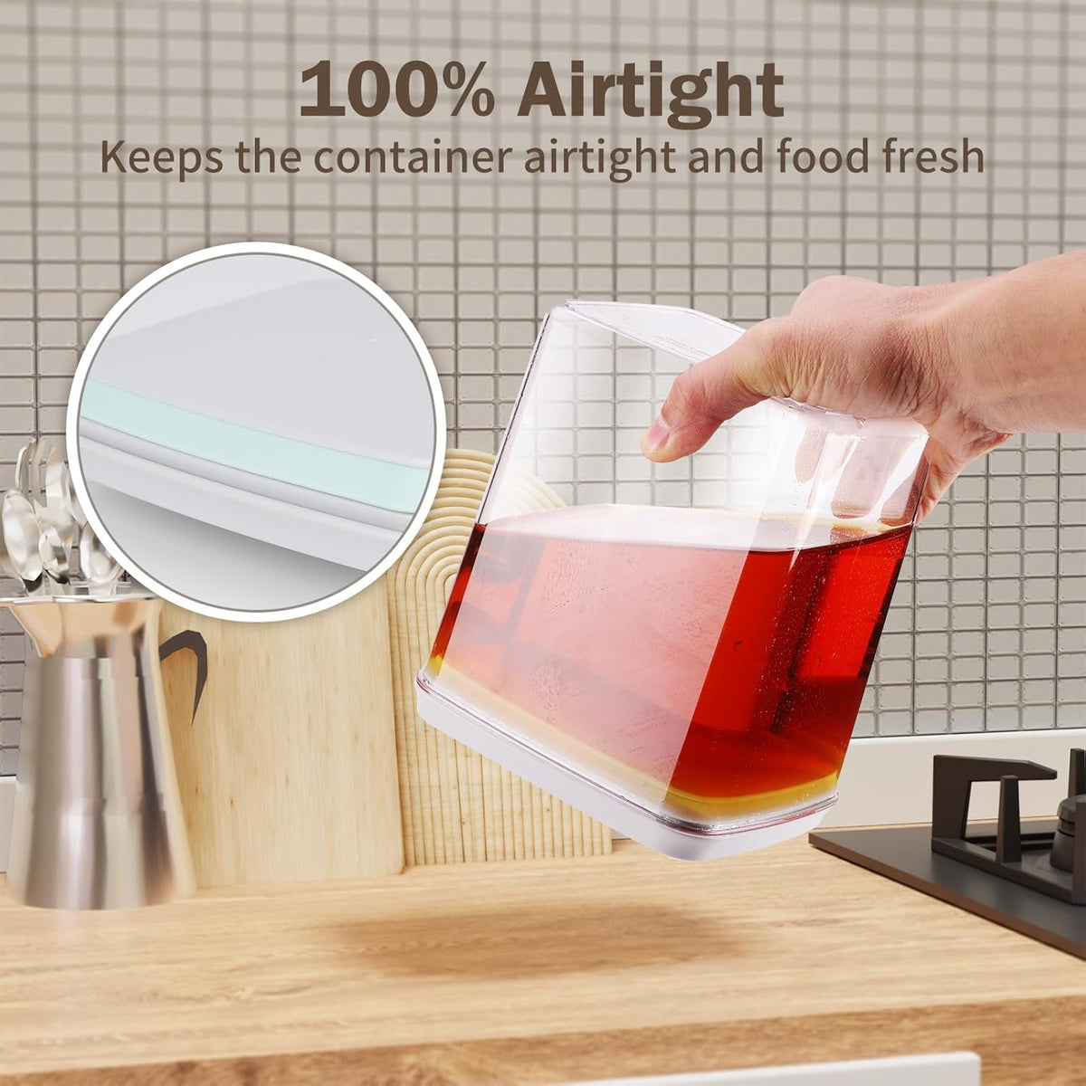 Pop Food Storage Containers Set Airtight Food Storage Containers with Pop Lids, Kitchen Pantry