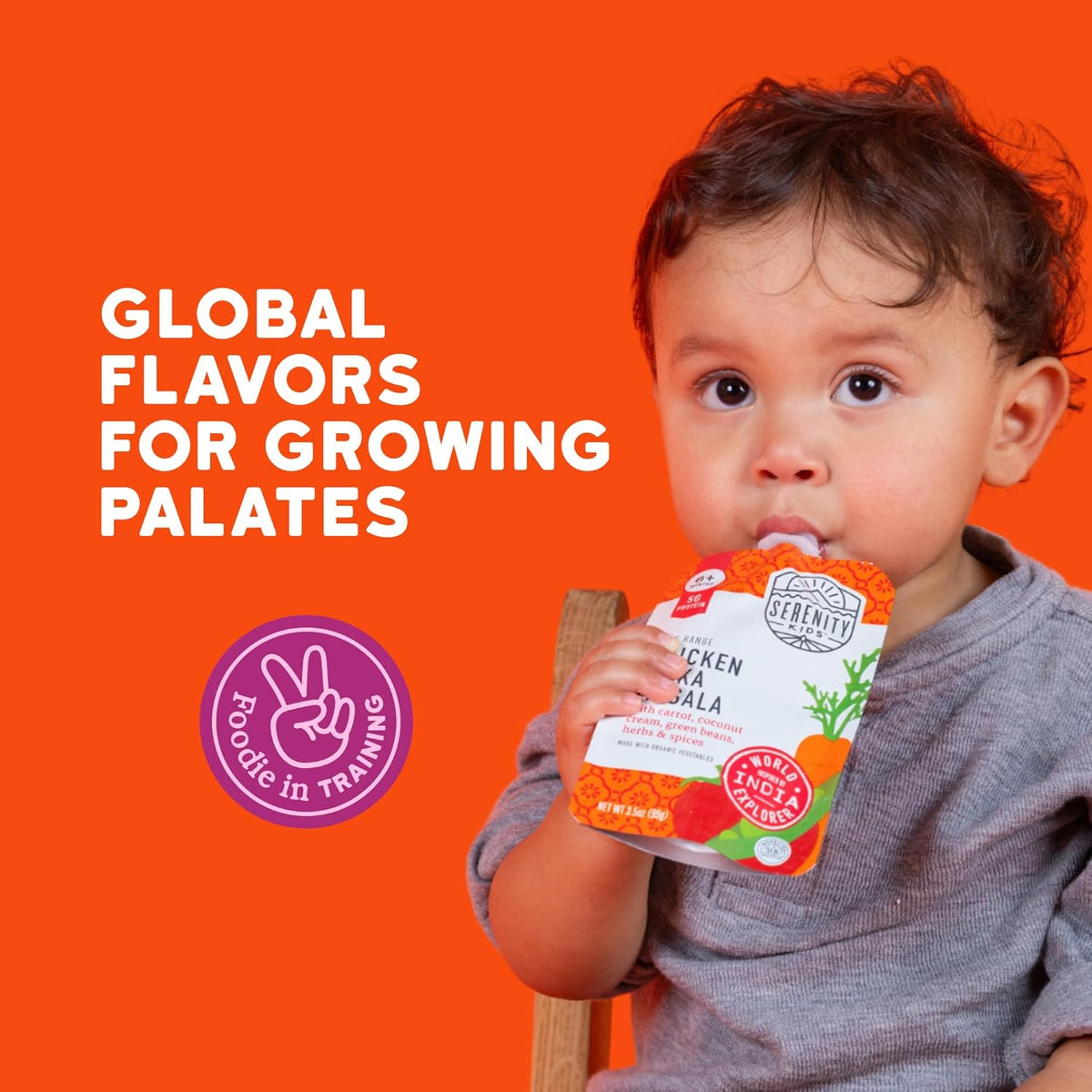 Serenity Kids 6+ Months World Explorers Toddler Pouches - BPA-Free Baby Food Puree with Ethically