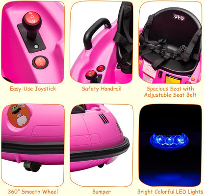 12V Electric Ride on Bumper Car for Toddlers, Kids Bumper Car with Remote Control, 360 Degree Spin