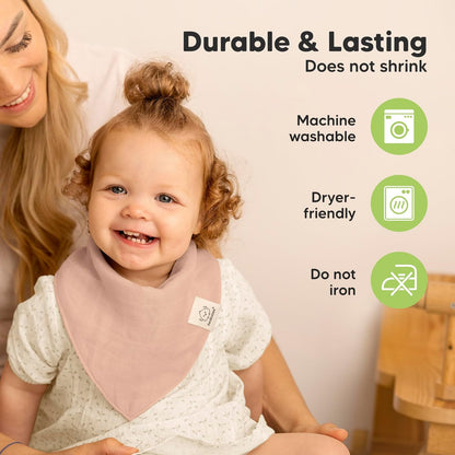 8-Pack Muslin Baby Bibs for Boys, Girls - Muslin Bandana Drool Bibs for Baby Girl & Boy, Drooling