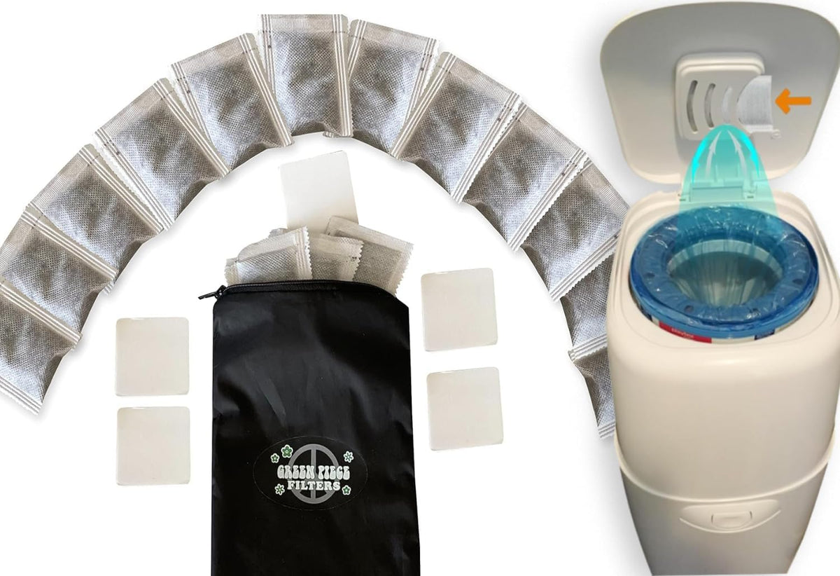 Green Piece® Pack of All Natural Baby Diaper Pail Deodorizer Activated Charcoal Air Purifier (15