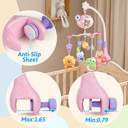 RSEPD Crib Mobile with Music and Lights, Baby Mobiles for Cribs, Nursery Musical Mobile for