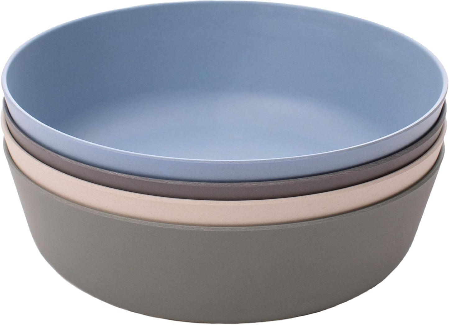 WeeSprout Bamboo Kids Bowls, Set of Four 15 oz Kid-Sized Dinnerware, Cereal, Leftovers & Snack