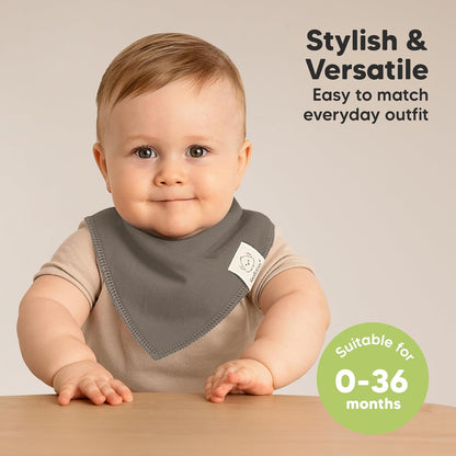 8-Pack Organic Baby Bandana Bibs for Boys, Girls - Super Absorbent Triangle Baby Bibs for Drooling