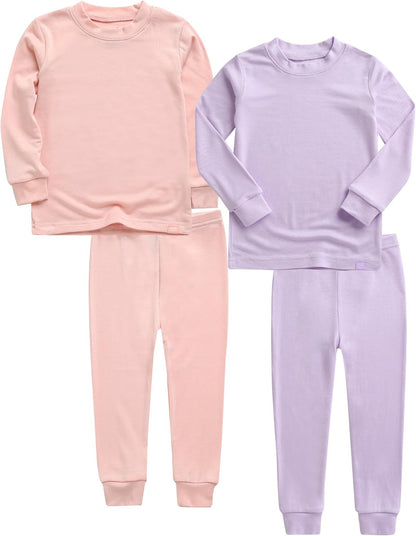 VAENAIT 6M-12Y Toddler Kids Girls Boys Soft Comfy Modal Tencel Solid Raglan Sleepwear Pajamas Pjs