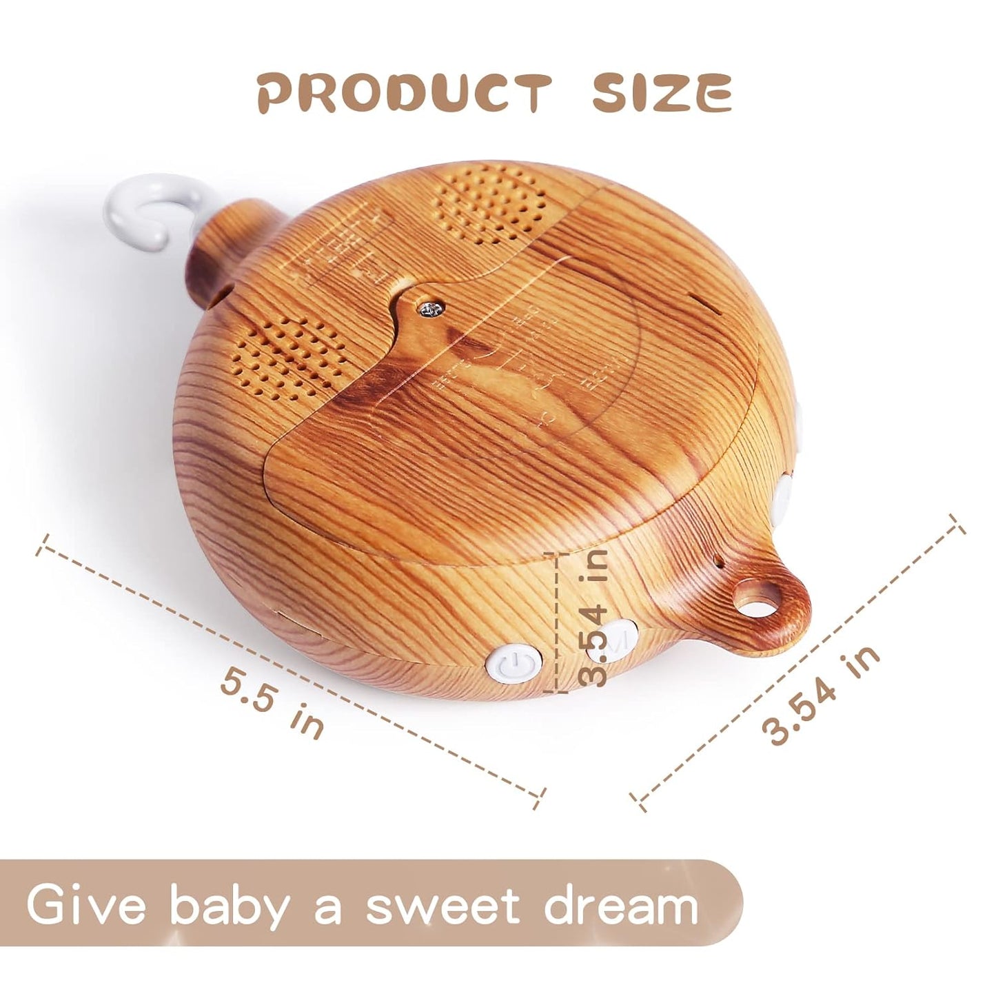 Baby Crib Mobile Musical Box - Mobile Rotary Music Box Imitation Wood - Music Box with Rotating