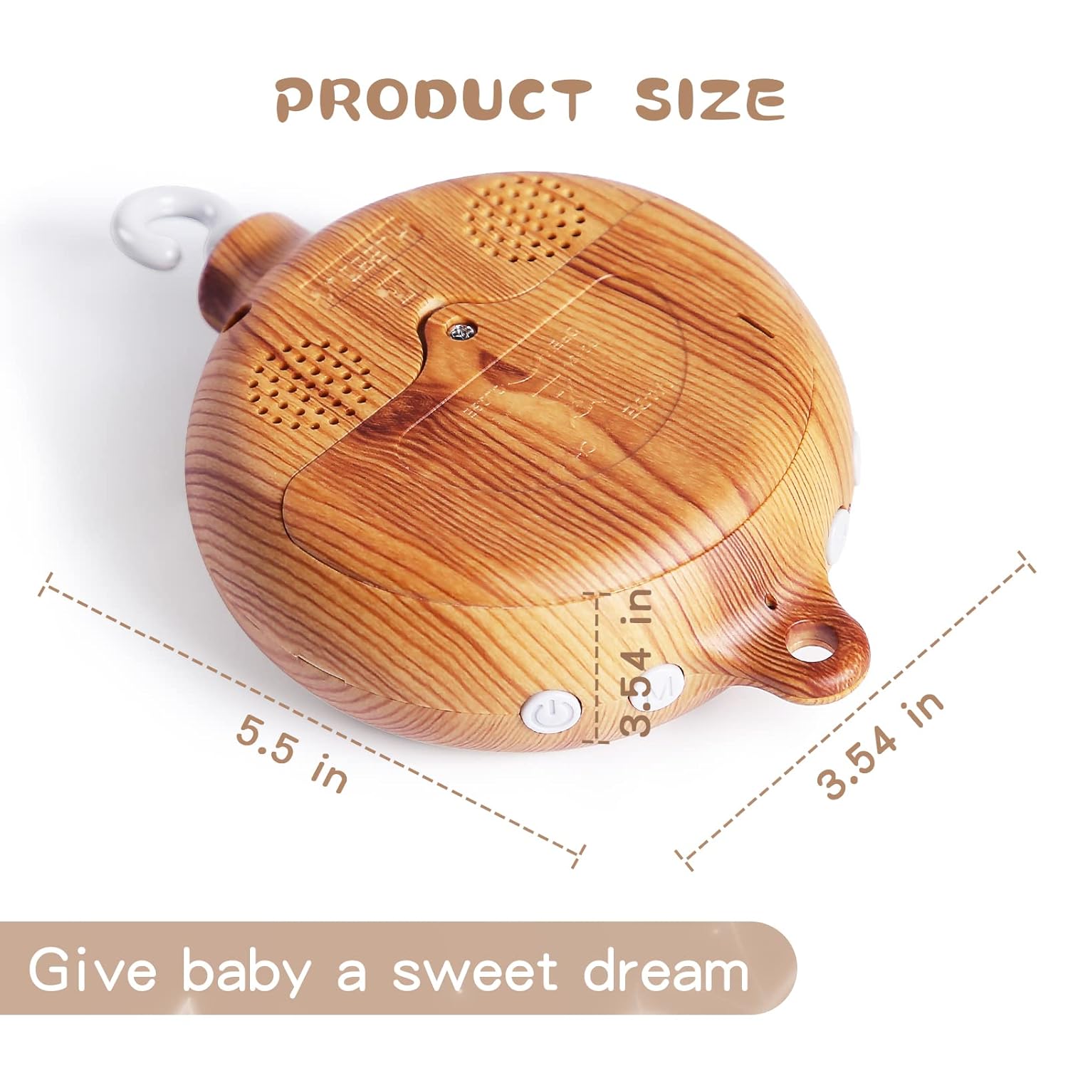 Baby Crib Mobile Musical Box - Mobile Rotary Music Box Imitation Wood - Music Box with Rotating