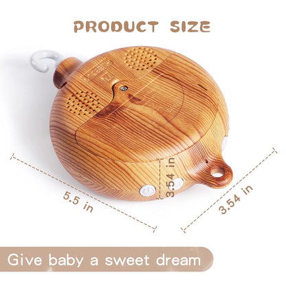Baby Crib Mobile Musical Box - Mobile Rotary Music Box Imitation Wood - Music Box with Rotating