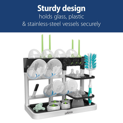 Dr. Brown's Drying Tower, Stand-Up Drying Rack, Countertop Baby Bottle Drying with Organized