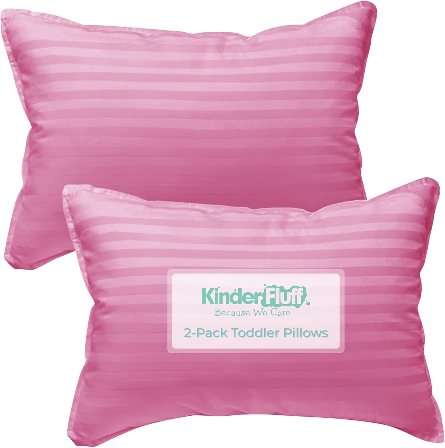 kinder Fluff Toddler Pillow (2-Pack) – Small Pillows for Kids - Hypoallergenic, Machine Washable &