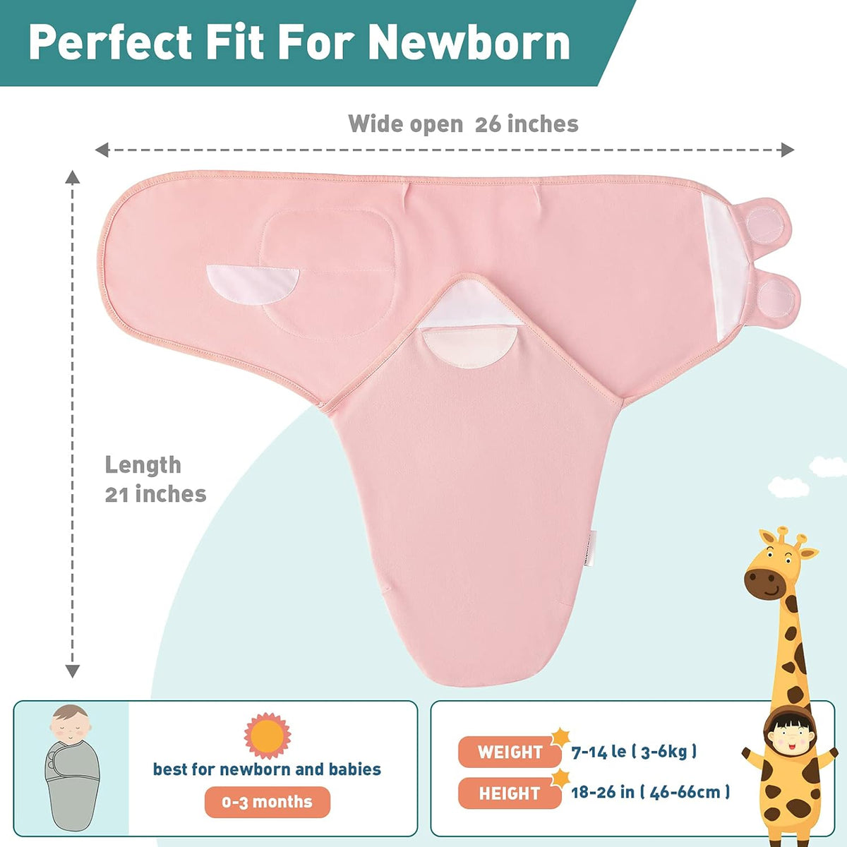 GLLQUEN BABY Swaddle Blankets for Baby Girls, Orange Pink Feather & Wave Point, 3 Pack Wrap Set