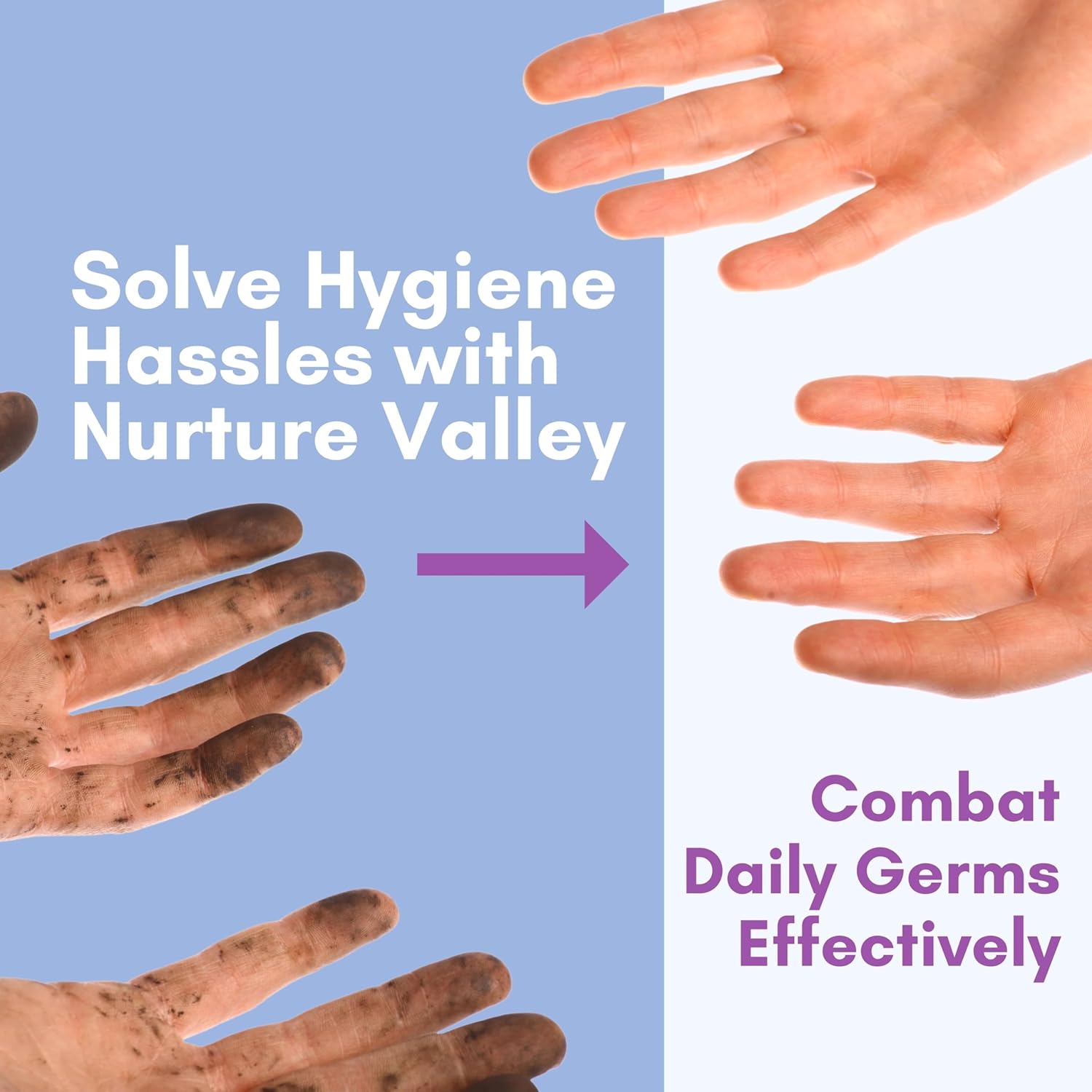 Nurture XL Antibacterial Body & Hand Wipes | Alcohol-Free Antiseptic Wet Sanitizer Towelettes for