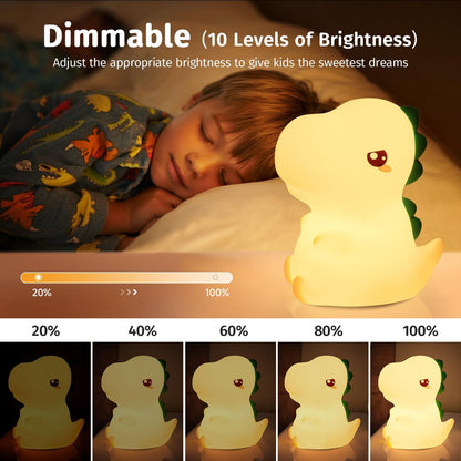 One Fire Dinosaurs Night Lamp, Remote 16 Colors Baby Night Lights for Nursery,Dimmable Dinosaur