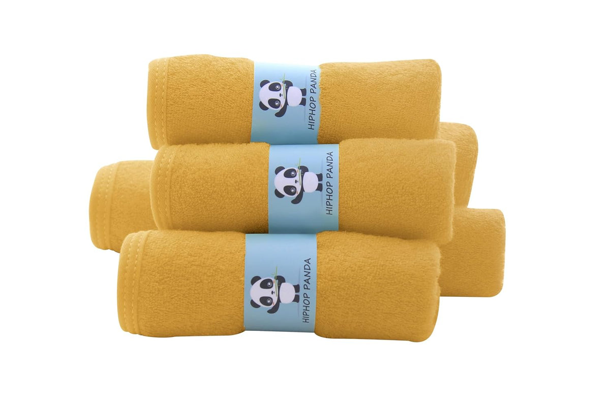 HIPHOP PANDA Baby Washcloths, Rayon Made from Bamboo - 2 Layer Ultra Soft Absorbent Newborn Bath