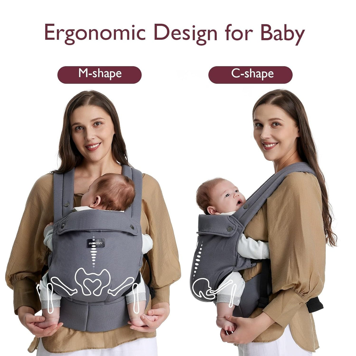 Momcozy Baby Carrier - Ergonomic, Cozy and Lightweight Carrier for 7-44lbs, Effortless to Put On
