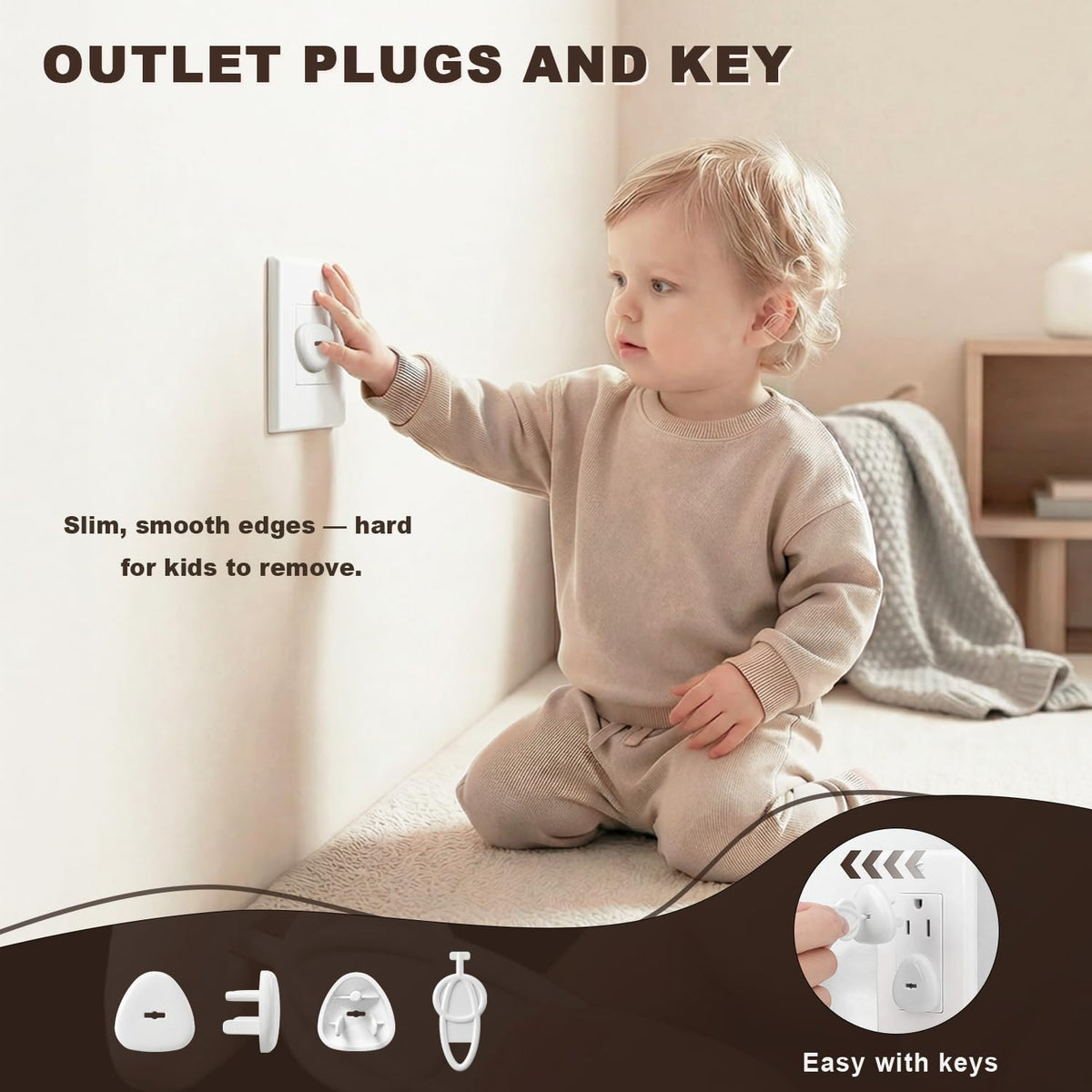 Hoxutym Baby Proofing Kit for Child, 45 Pack Child Safety Pack – Cabinet & Drawer Locks, No Drill