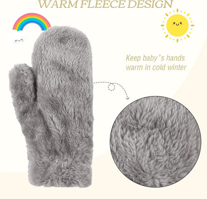 PESAAT Baby Girl Mittens Fleece Toddler Boy Mittens Warm Kids Winter Gloves Unisex Cold Weather