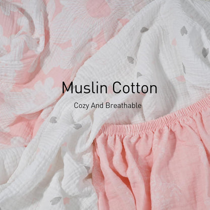 Gllquen Baby Muslin Bassinet Sheets 3 Pack, Breathable Elastic Cozy Fitted Cotton Bassinet Mattress