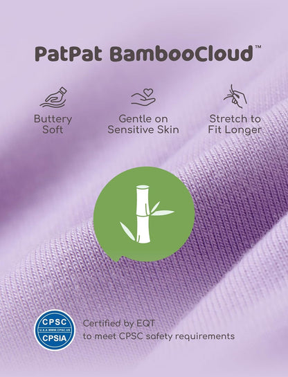 PATPAT Baby Girl Bodysuits - Soft Bamboo Viscose - Flutter Sleeves Cute Dress - Newborn Infant