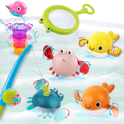 Dwi Dowellin Bath Toy for Toddlers ,Bathtub Toy with Floating Mold Free Swimming Toys and Stacking
