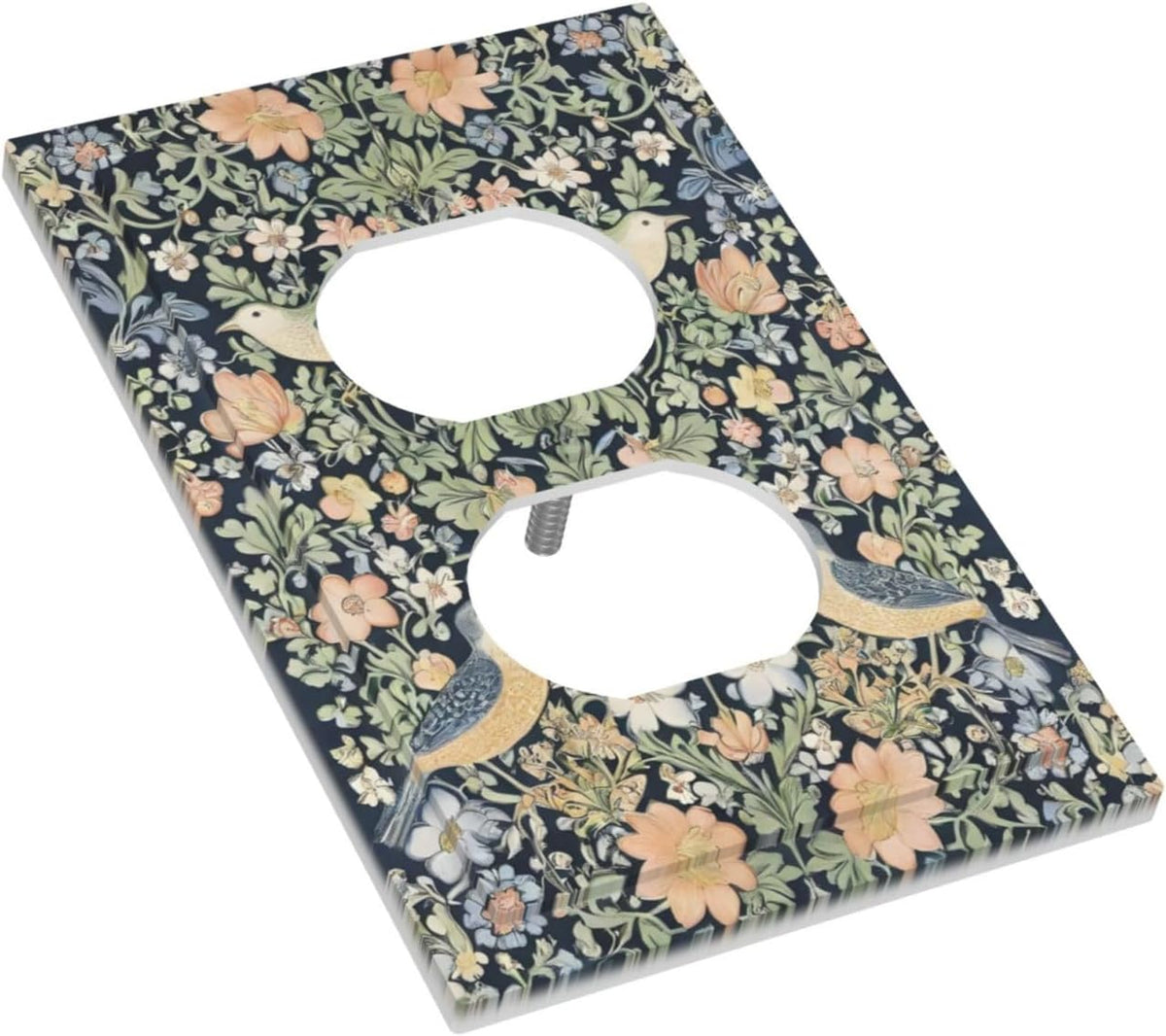 Decorative Outlet Covers Rustic Morris Birds Green Leaf Flower 1 Gang Duplex Light Switch Cover