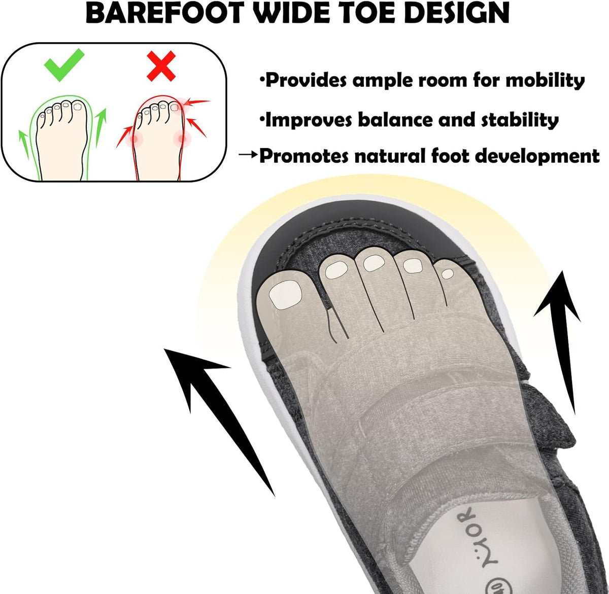 MORENDL Wide Toe Box Shoes Toddler Barefoot Shoes Baby Walking Shoe Boy Girl Non-Slip Zero Drop
