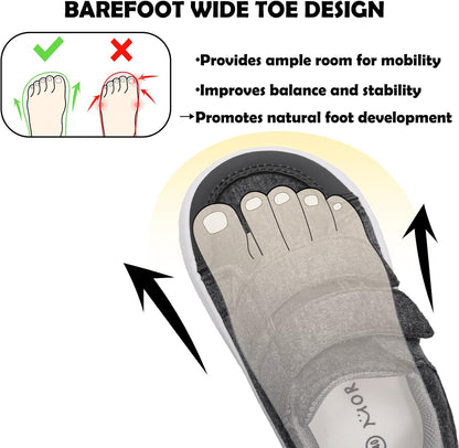 MORENDL Wide Toe Box Shoes Toddler Barefoot Shoes Baby Walking Shoe Boy Girl Non-Slip Zero Drop