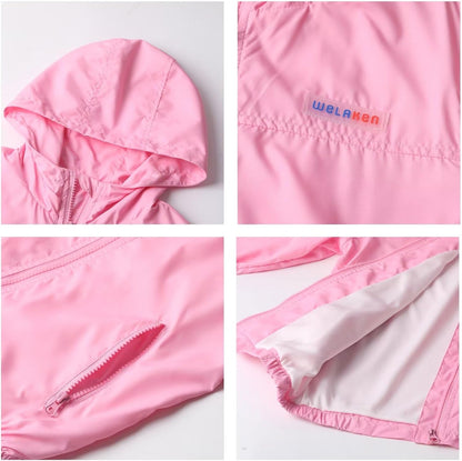 WELAKEN Lightweight Jacket for Girls Kids & Toddler II Girls' Print Water-Resistant Jacket
