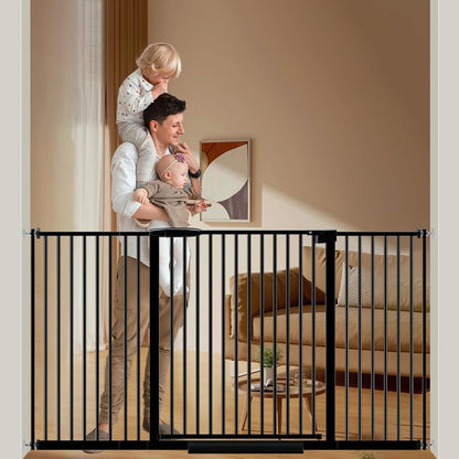 DEARBB Extra Wide Baby Gate Ultra Narrow Spacing 30.11-77.36" Pressure Mounted Double Lock Swing