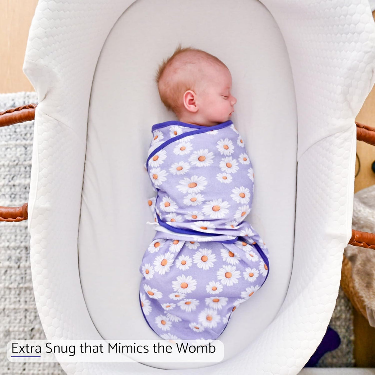 LollyBanks Baby Swaddles 100% Organic Cotton, 3-6 Months Baby Girl Swaddles with Easy Change