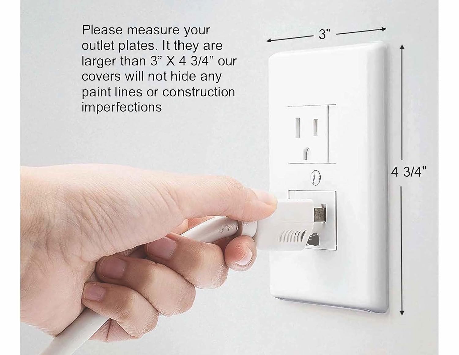 6-Pack Safety Innovations Self-Closing Outlet Covers (For Center Screw Outlets Only) - Measures