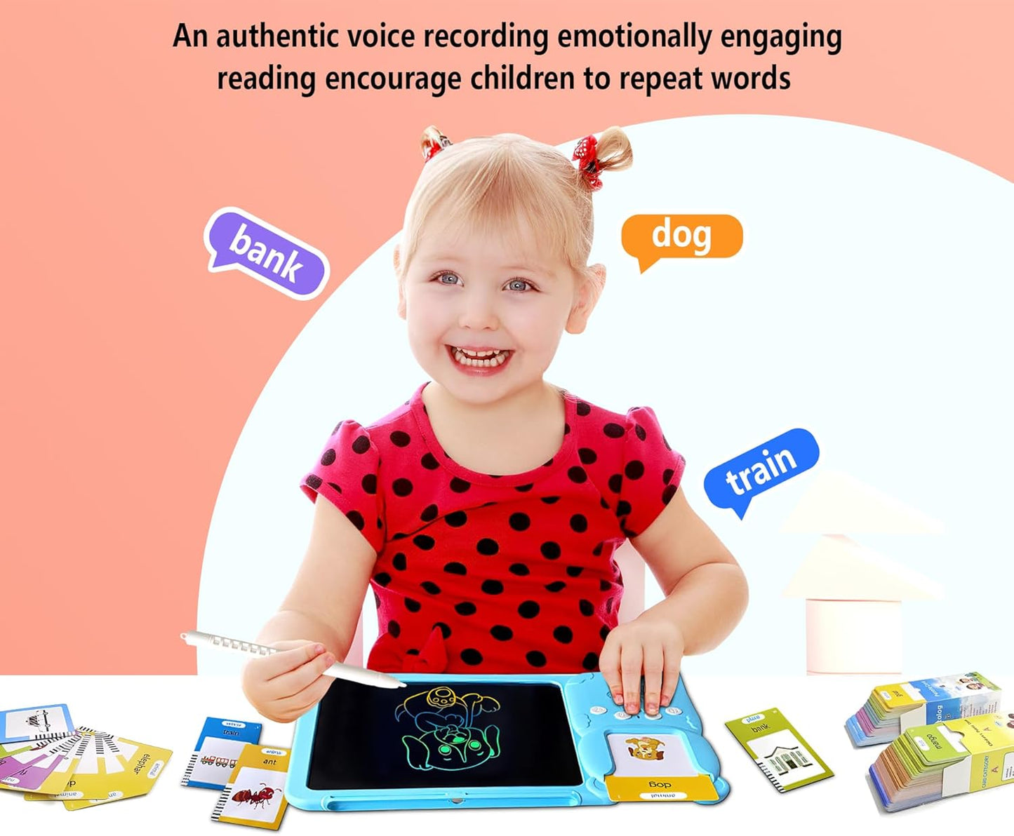 Rylai Toddler Toys Talking Flash Cards, Kindergarten Learning Resources 510 Sight Words with