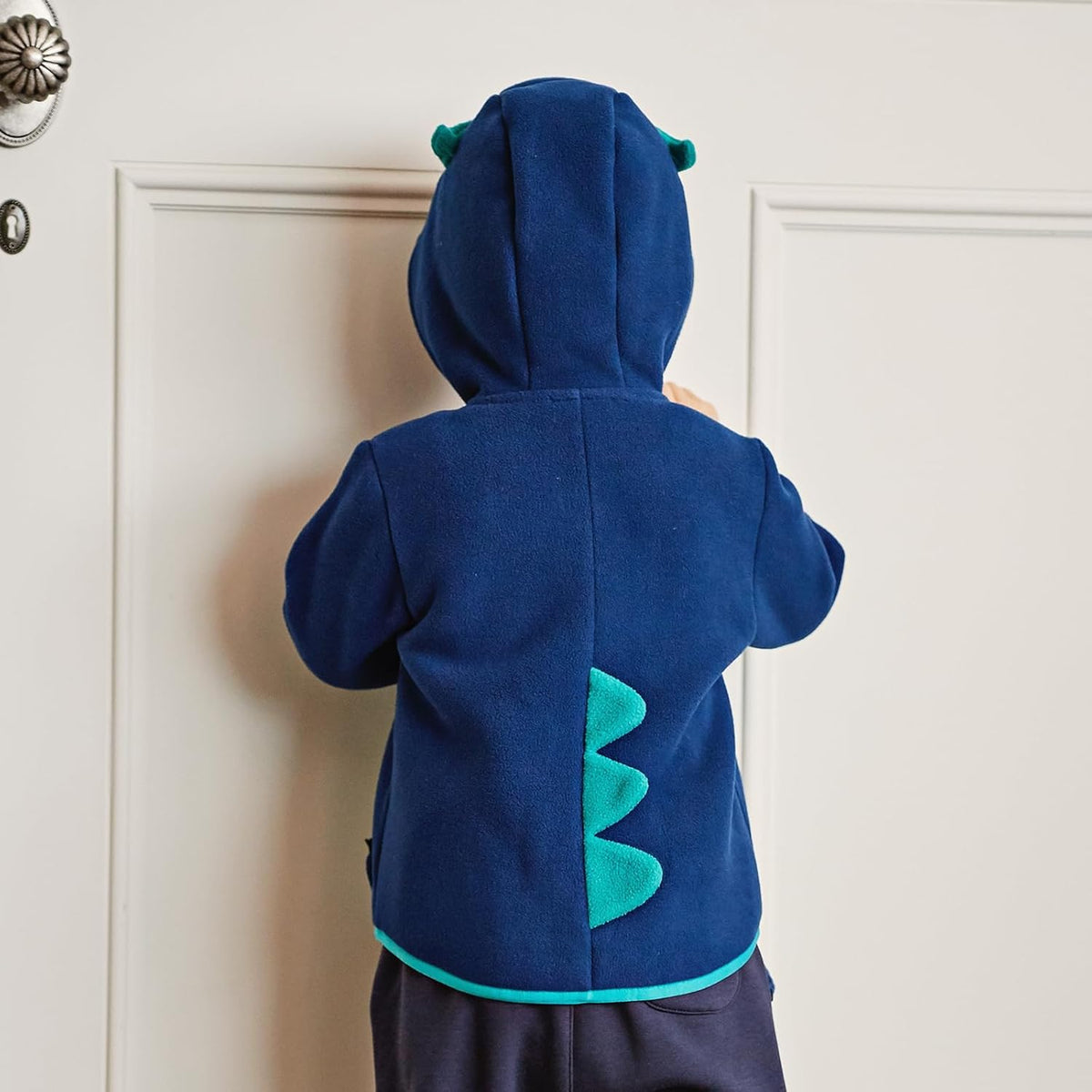 DAVE&BELLA Toddler Fleece Jacket, Baby Boys Girls Animal-shaped Hooded Zipper Long Sleeve Warm