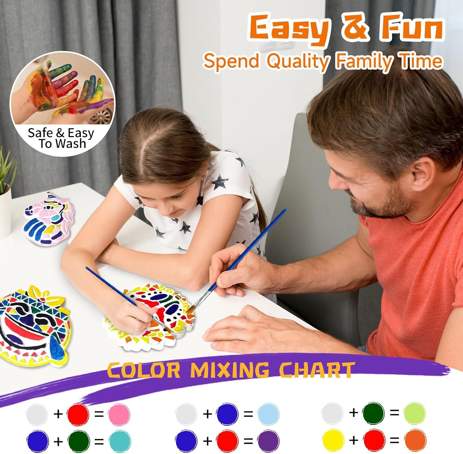 EggSun 8Pcs Stepping Stones Painting Craft Kit for Kids 4 8 6, DIY Garden Stones Outdoor Paint Your
