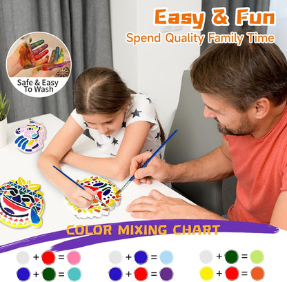 EggSun 8Pcs Stepping Stones Painting Craft Kit for Kids 4 8 6, DIY Garden Stones Outdoor Paint Your