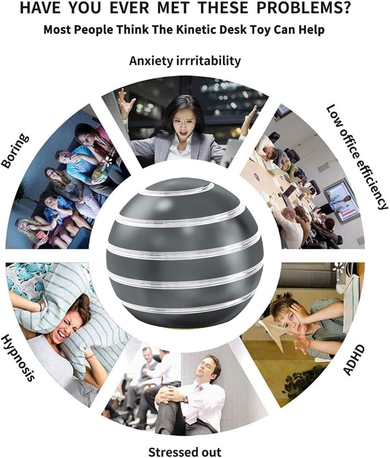 Kinetic Spinning Toys, Desktop Toys for Office for Adults, Cool Fidget Toys and Gadgets, Sensory