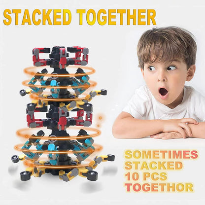 24PCS Fingertip Gyro Fingertip Mechanical Top DIY Deformation Robot Metal Transformable Gyro
