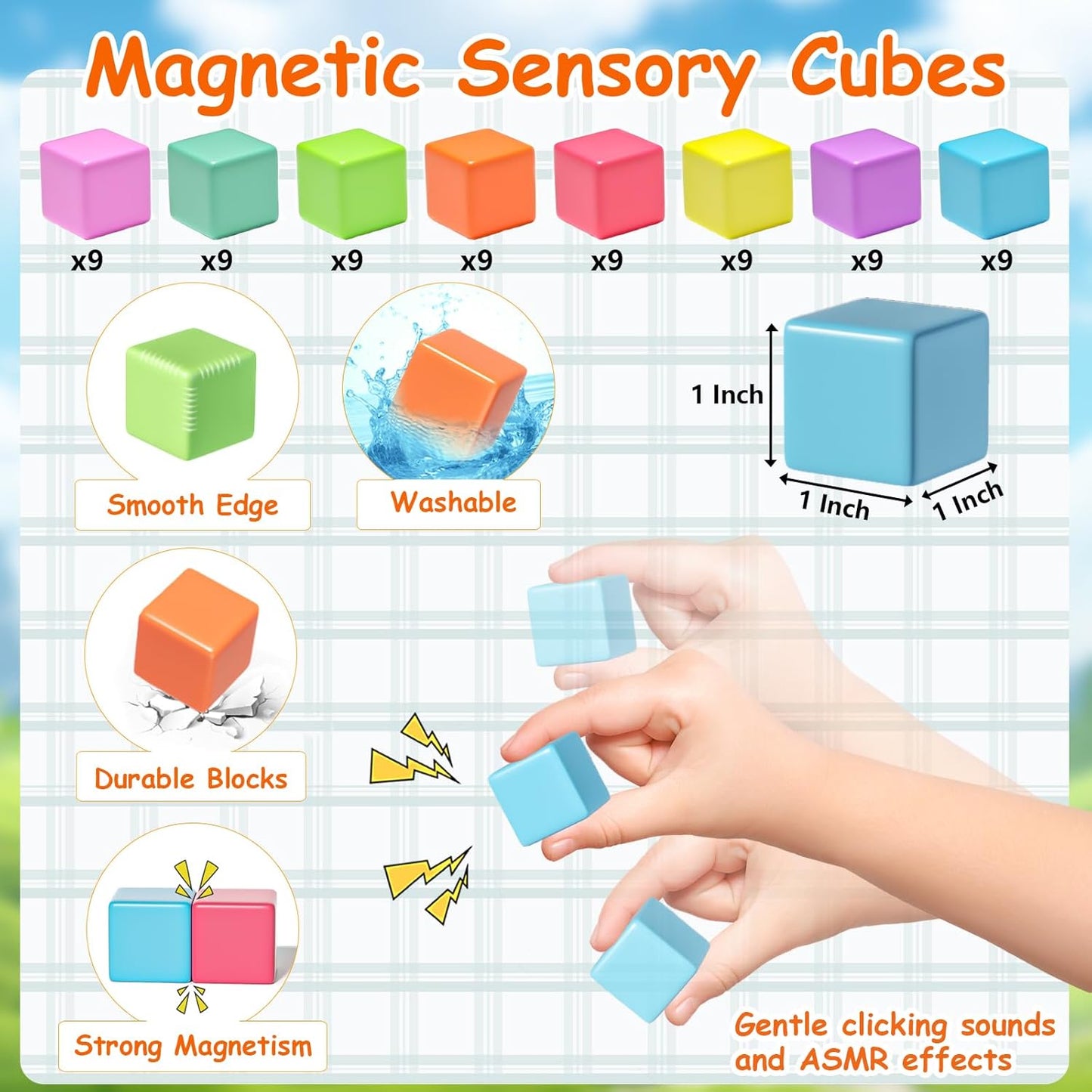Magnetic Blocks, Magnet Building Cubes for Toddlers Ages 3-5, STEM Educational Sensory Autism