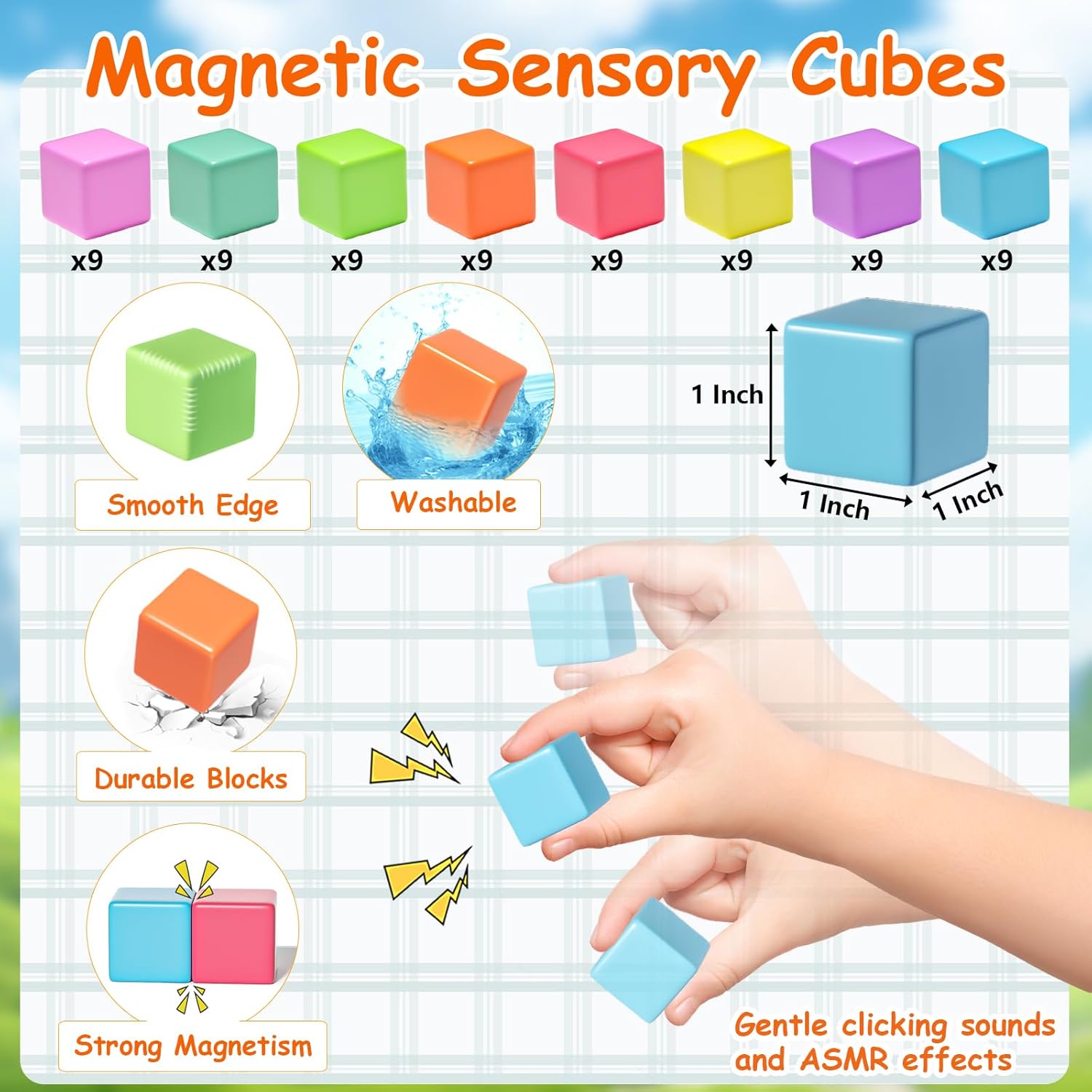 Magnetic Blocks, Magnet Building Cubes for Toddlers Ages 3-5, STEM Educational Sensory Autism