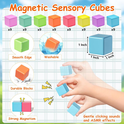 Magnetic Blocks, Magnet Building Cubes for Toddlers Ages 3-5, STEM Educational Sensory Autism