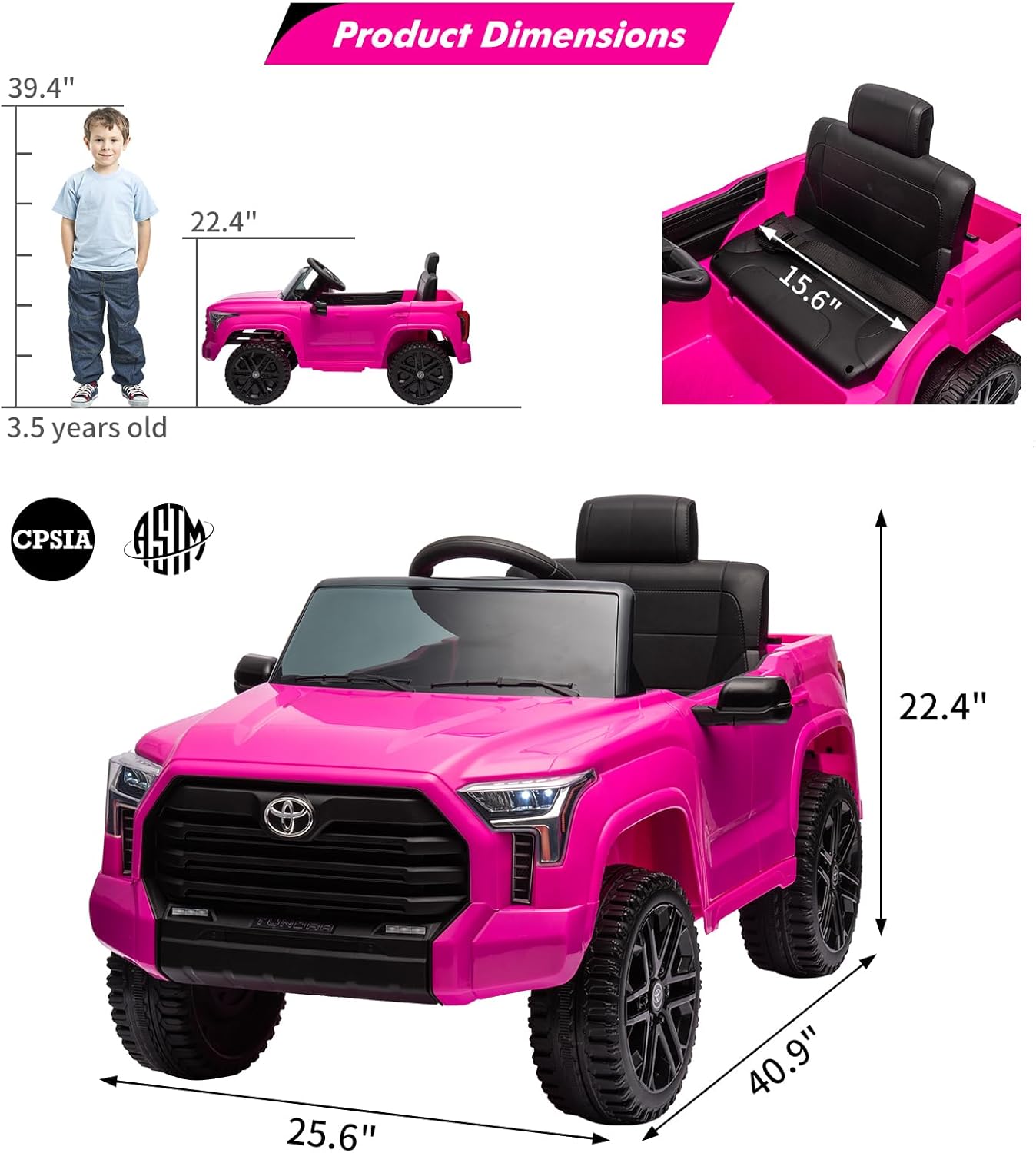 Electric Car for Kids, Licensed Toyota Tundra 12V Electric Truck, Off-Road Kids Car w/Remote