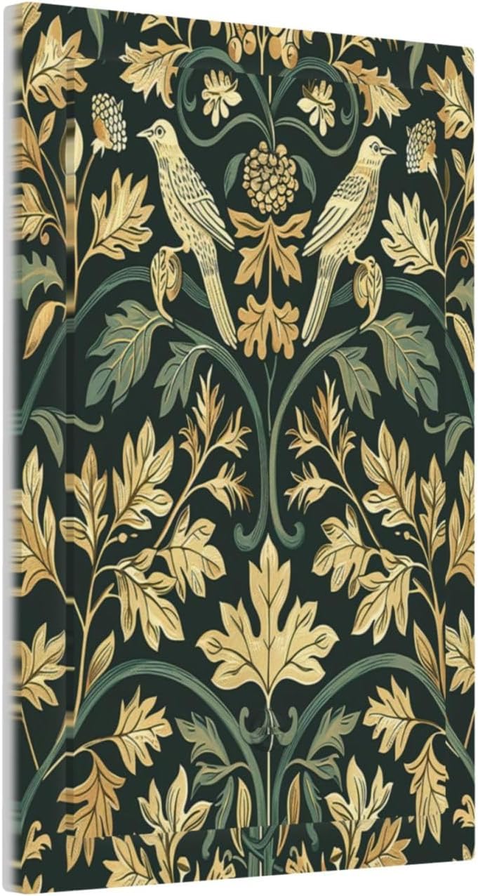 Light Switch Cover Plate William Morris Vintage Botanical Birds Golden Green Leaves 1 Gang No