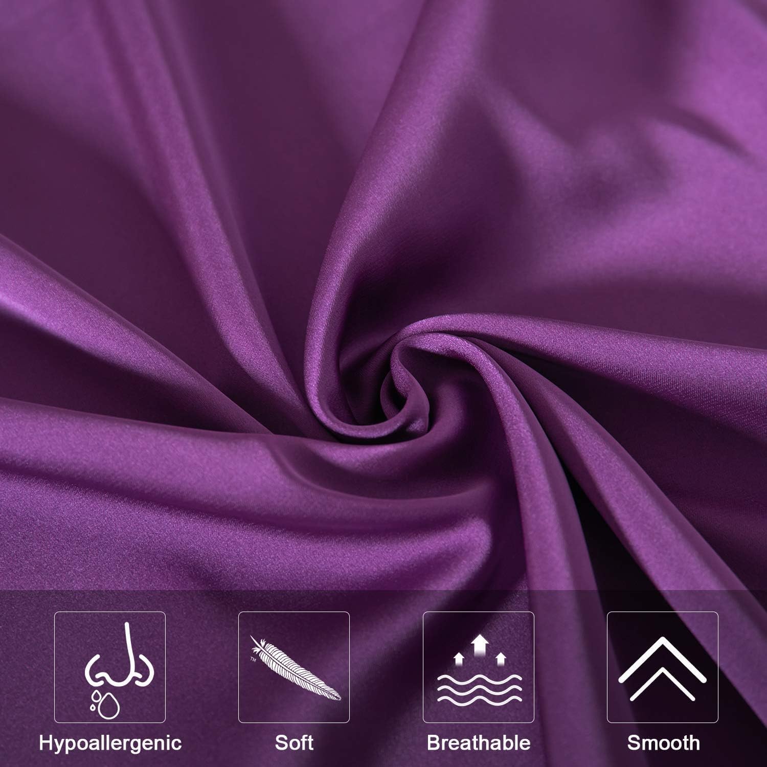 Mulberry Silk Pillowcase for Hair and Skin,Queen Size Cooling Silk Pillow Case with Hidden