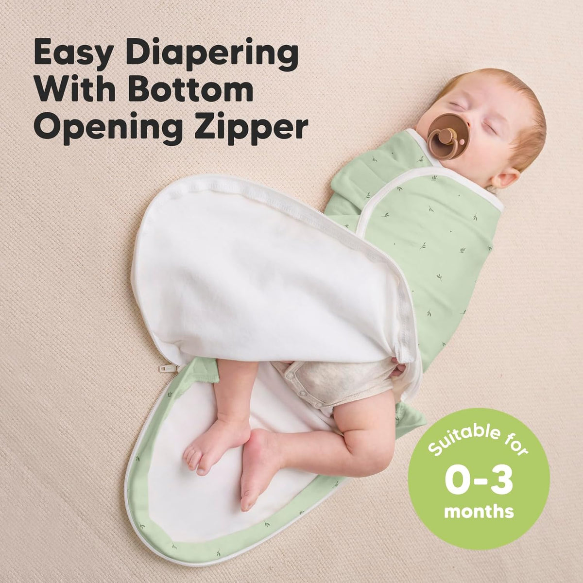 Baby Swaddle Sleep Sacks with Zipper - 3-Pack Swaddles for Newborns 0-3 Months, Infant, Baby Girls