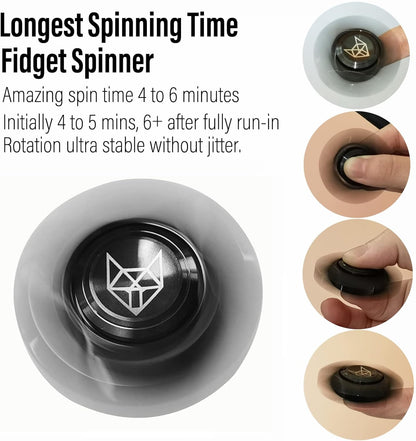 FREELOVE Metal Fidget Spinner, Stainless Steel Heavy, Long Spinning Toys, Cool Silent, Small Mini