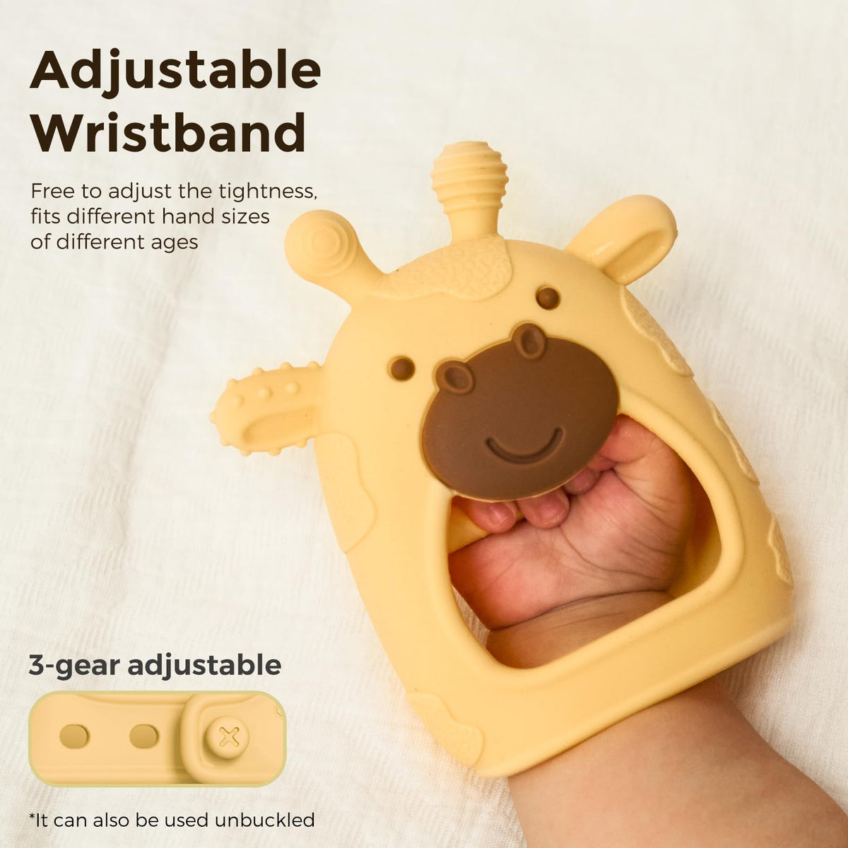 Momcozy Baby Teether Toys | Food Grade Silicone Teether Baby Toys | Yellow