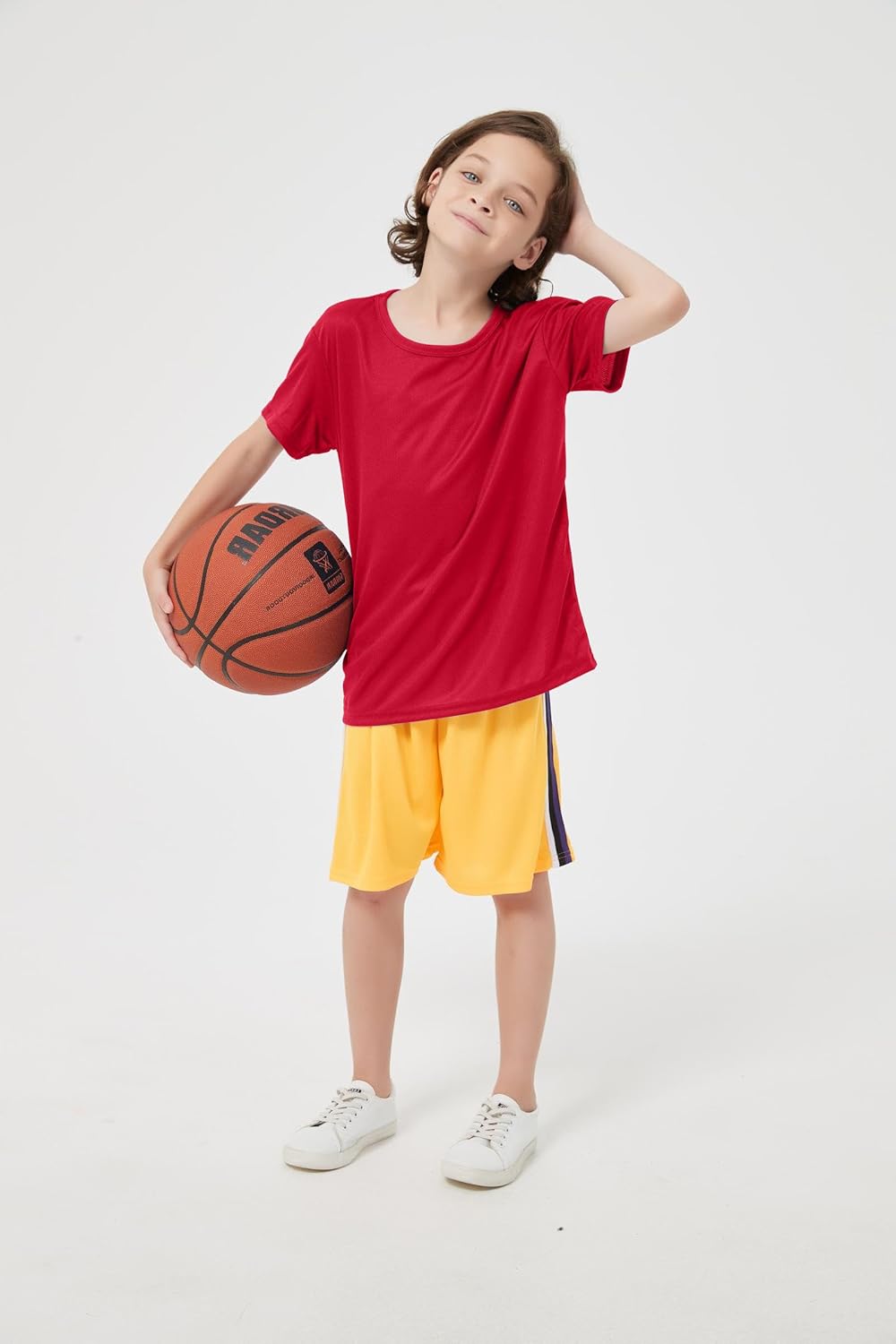 6-Pack Boys Athletic T-Shirts Quick Dry Short-Sleeve Tops Youth Moisture Wicking Running Sports