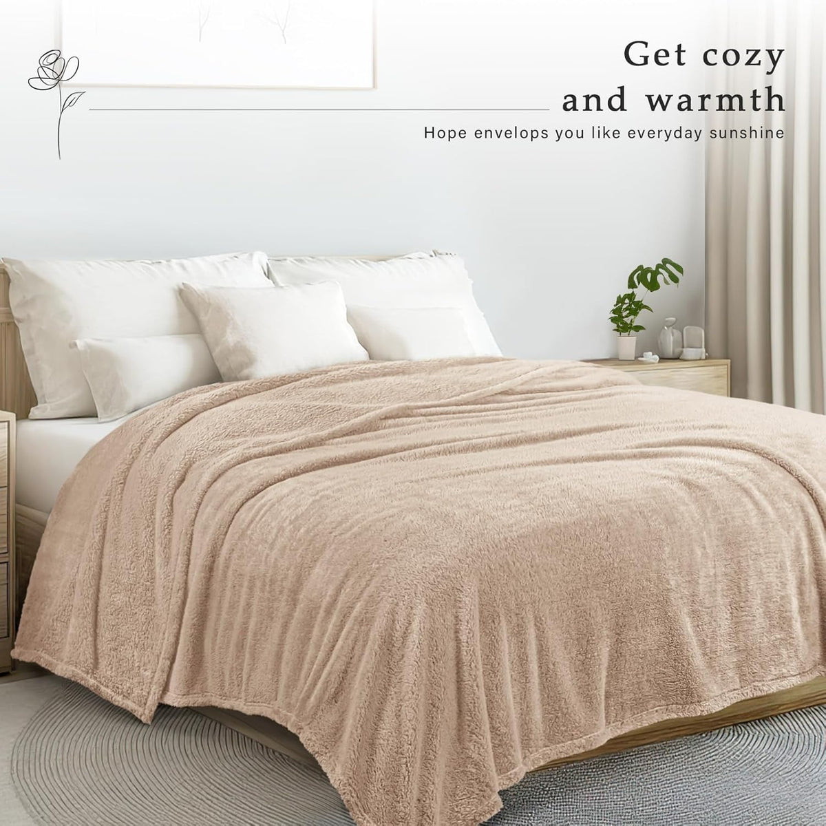 Exclusivo Mezcla Twin Size Flannel Fleece Blanket, Super Soft Velvet Plush Bed Blanket, Fuzzy Cozy